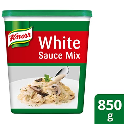 Knorr White Sauce Mix 850g - A ready to use sauce with no added preservatives, prepare white sauce pasta or lasagna with white sauce for banquets efficiently with Knorr White Sauce Mix.