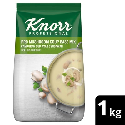 Knorr Campuran Sup Cendawan 1kg - Menjadi kegemaran pengunjung, dengan Knorr Mushroom Soup Base Mix, ianya memberikan rasa sup cendawan yang lazat dan berkrim dengan penyediaan yang cepat.