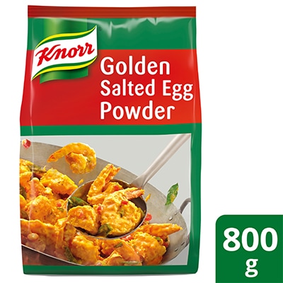 Knorr Golden Salted Egg Powder 800g - Knorr Golden Salted Egg Powder is an easy to use product that delivers an authentic salted egg taste and texture with each preparation.