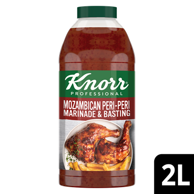 Knorr Peri-Peri Marinade & Basting (Mozambican) - Knorr Professional Mozambican Peri-Peri Marinade & Basting Sauce is a ready-to- use solution that adds a harmonious blend of spicy and tangy flavours, perfect for marination, glazing or as a base.