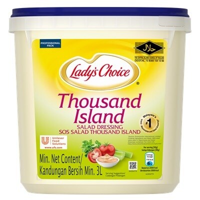 Lady's Choice Sos Salad Thousand Island - Dibuat daripada bahan-bahan berkualiti yang sebenar, Lady's Choice Sos Salad Thousand Island membantu anda untuk menyampaikan hidangan salad yang konsisten.