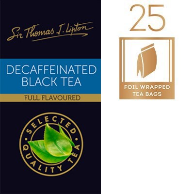 Sir Thomas Lipton Decaffeinated 2g - A full flavoured decaffeinated black tea.