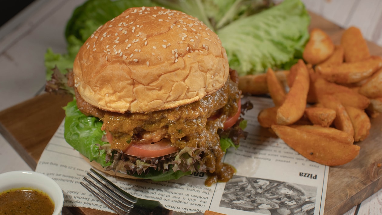 Chicken Burger with Balinese Bumbu Gravy – - Recipe