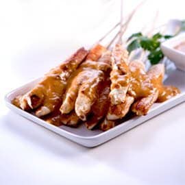 Chicken Satay Skewered with Peanut Sauce Chicken Satay Skewered with Peanut Sauce