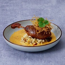 Duck Confit with Curry Demi-Glace and Khao Soi Duck Confit with Curry Demi-Glace and Khao Soi