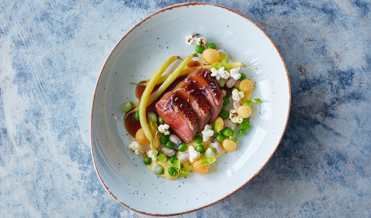 Glazed Duck with Honey, Lavender and Corn Cream – - Recipe