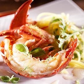 Baked Lobster with Thai Mango Salad and Basil Vinaigrette Baked Lobster with Thai Mango Salad and Basil Vinaigrette