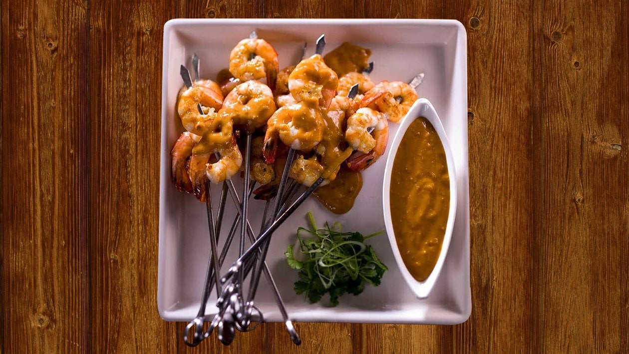 BBQ Tiger Prawns Skewer with Peanut Sauce – - Recipe