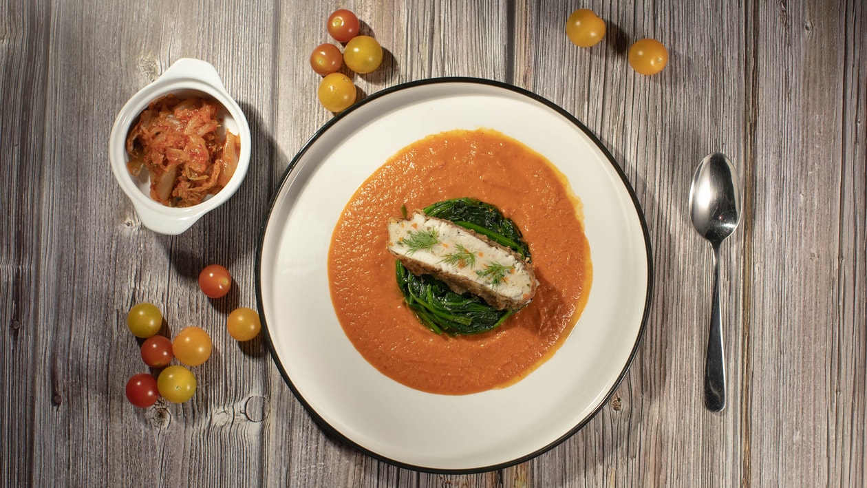 Fish Roulade with Kimchi Gravy – - Recipe