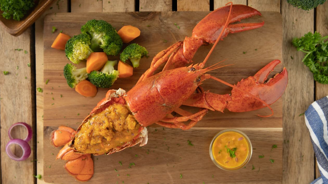 Grilled Lobster with Salted Egg Crab Meat – - Recipe
