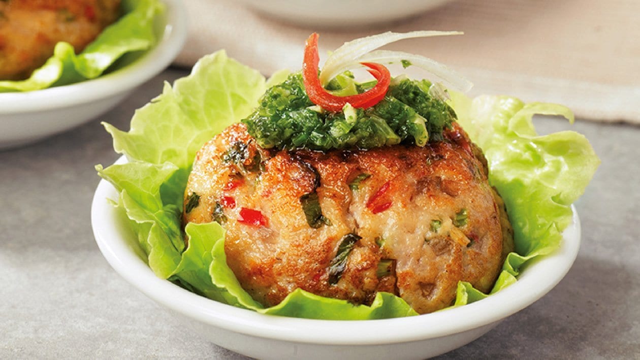 Marinated Minced Fish Cakes, Coriander Vinaigrette – - Recipe