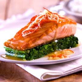 Filet Salmon Panggang, Sos Halia Lemon Filet Salmon Panggang, Sos Halia Lemon
