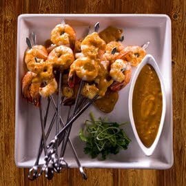 Udang Harimau BBQ Bercucuk Lidi bersama Kuah Kacang Udang Harimau BBQ Bercucuk Lidi bersama Kuah Kacang