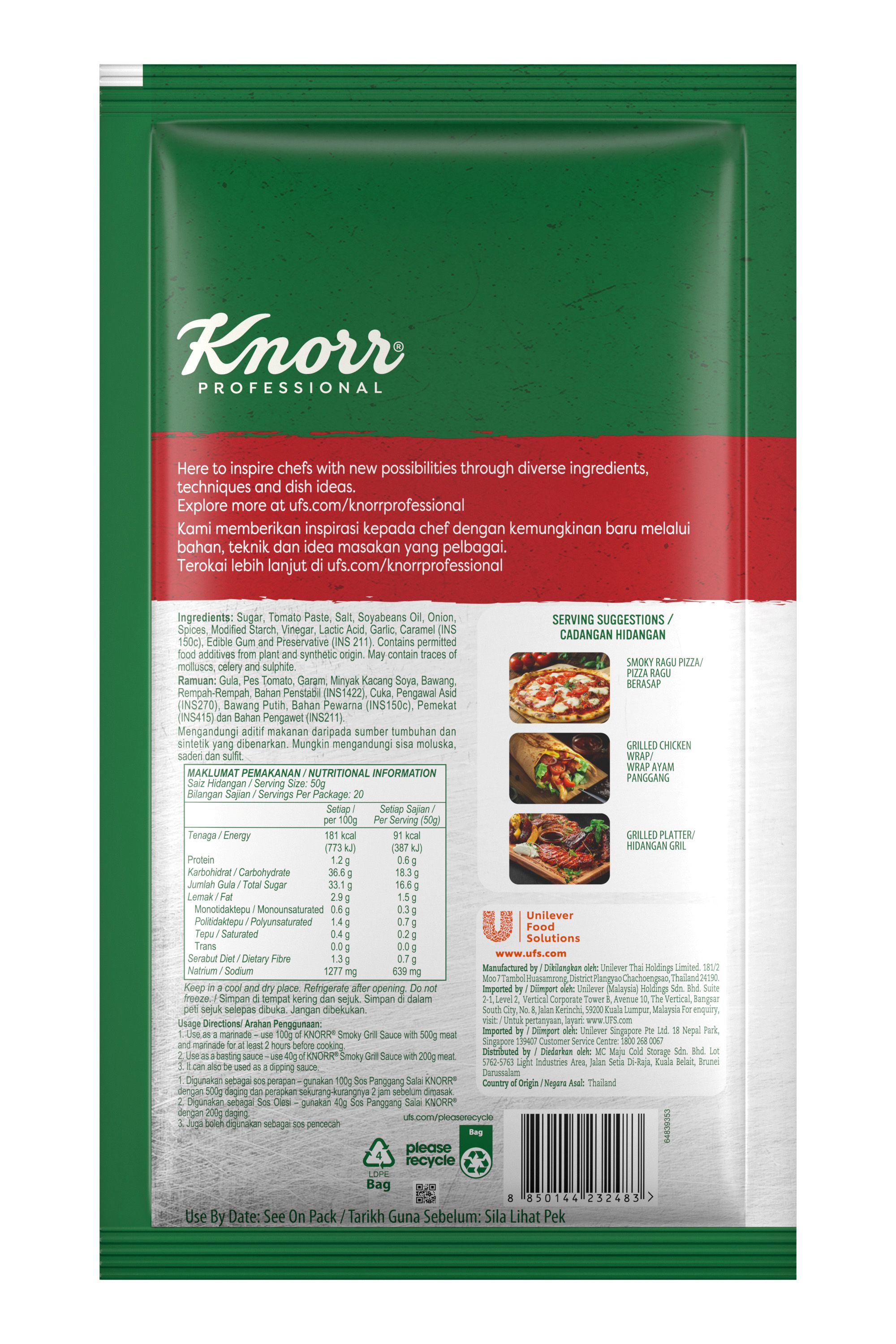 Knorr Professional Smoky Grill Sauce - Knorr Smoky Grill Sauce is a ready-to-use, versatile solution with a sweet, sour, and mildly spicy kick—perfect for marinating, grilling, basting or dipping,