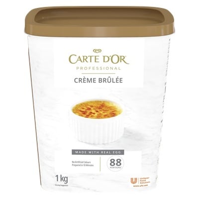 Carte D’Or Crème Brûlée - Carte D’Or Crème Brûlée is a smooth, vanilla-flavoured base that is easily infused with any flavours, offering a versatile and consistent dessert option.