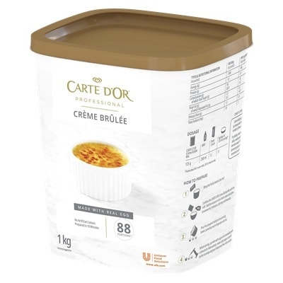 Carte D’Or Crème Brûlée - Carte D’Or Crème Brûlée is a smooth, vanilla-flavoured base that is easily infused with any flavours, offering a versatile and consistent dessert option.