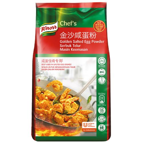 Knorr Golden Salted Egg Powder 800g - Knorr Golden Salted Egg Powder is an easy to use product that delivers an authentic salted egg taste and texture with each preparation.
