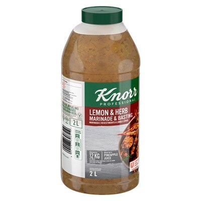 Knorr Lemon & Herb Marinade - Knorr Professional Lemon & Herb Sauce is a ready-to-use solution that adds fresh and zesty flavour, perfect for marination and basting.