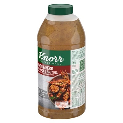 Knorr Lemon & Herb Marinade - Knorr Professional Lemon & Herb Sauce is a ready-to-use solution that adds fresh and zesty flavour, perfect for marination and basting.