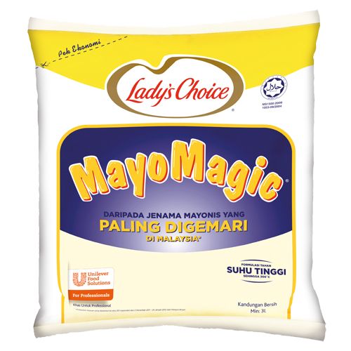 Lady's Choice Mayo Magic Mayonis 3L - Lady's Choice Mayo Magic merupakan mayonis ekonomi yang diformulasi istimewa untuk burger yang pasti digemari ramai