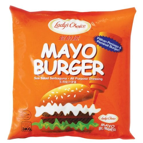 Lady's Choice Mayo Burger 3kg - Lady's Choice Mayo Burger merupakan mayonis ekonomi yang diformulasi istimewa untuk burger yang pasti digemari ramai.