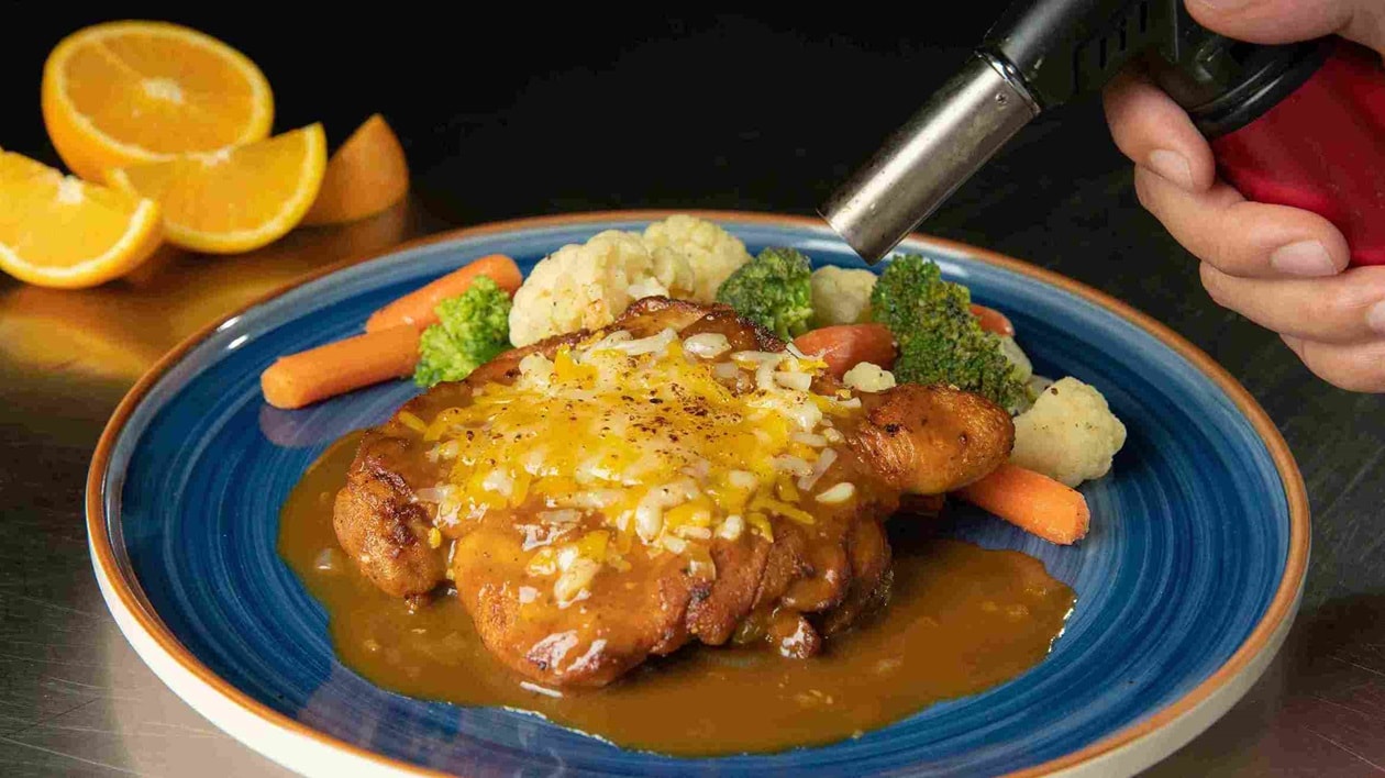 Cheesy Orange Demi Glace Chicken Chop – - Recipe