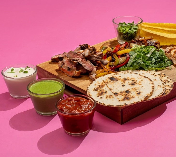 Fajita Taco Board with Salsa Verde and Cilantro Lime Mayo Fajita Taco Board with Salsa Verde and Cilantro Lime Mayo
