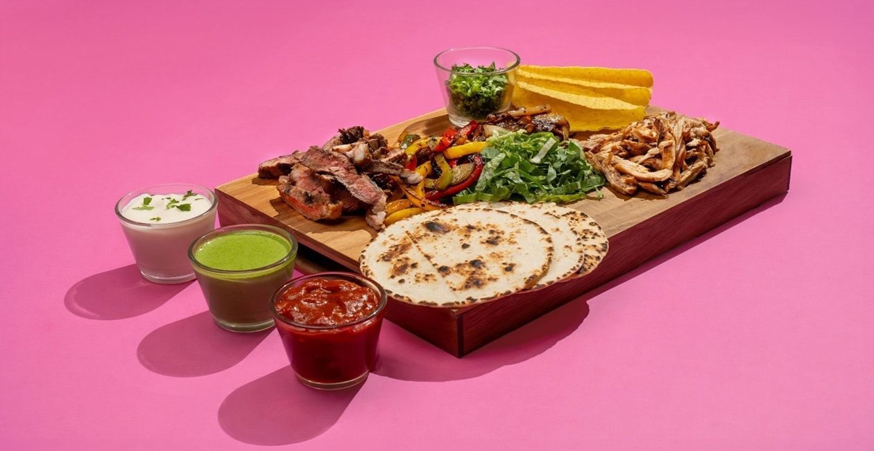 Fajita Taco Board with Salsa Verde, Ajillo Salsa and Cilantro Lime Mayo – - Recipe