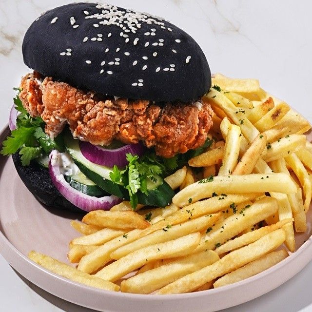 Belacan Fried Chicken Burger with Zesty Lime Dip Belacan Fried Chicken Burger with Zesty Lime Dip