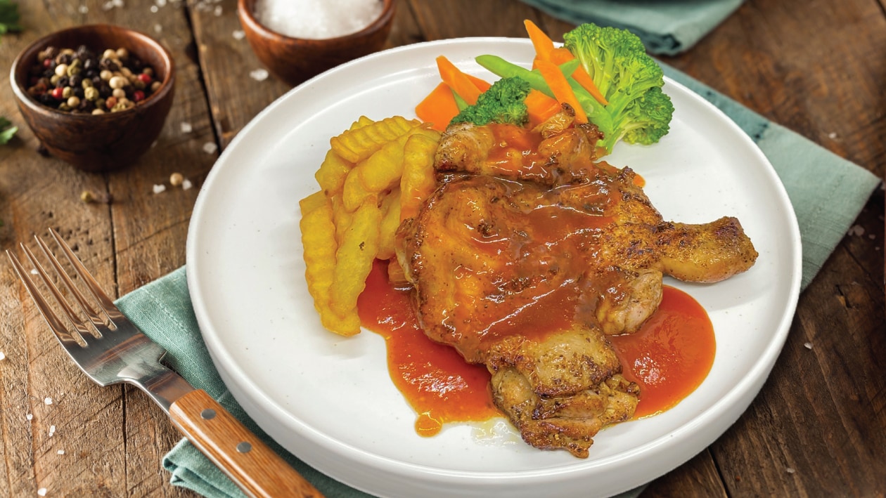 Smokey Pomodoro Tomato Sauce served on Chicken Chop – - Recipe