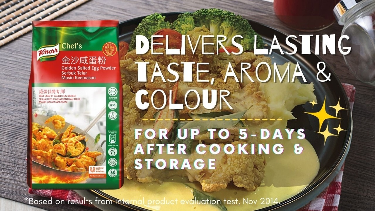 Knorr Golden Salted Egg offers lasting taste, aroma & color that last up to 5 days! Knorr Golden Salted Egg offers lasting taste, aroma & color that last up to 5 days!