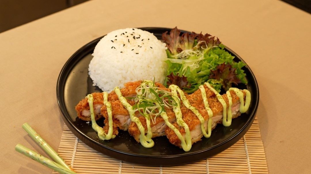 Crispy Chicken Chop with Wasabi Mayo Drizzle